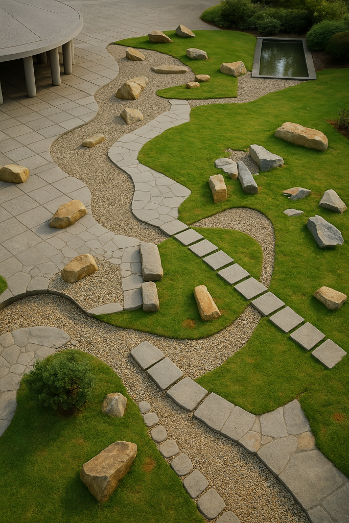 japanese rock garden designed by Benwell landscape