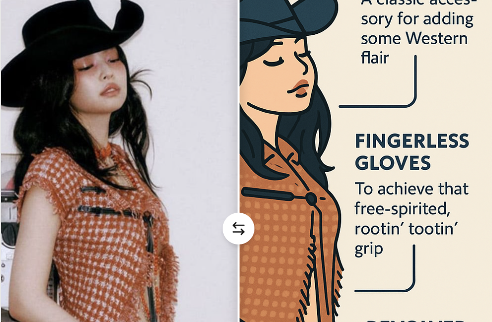 jennie in cowgirl outfit